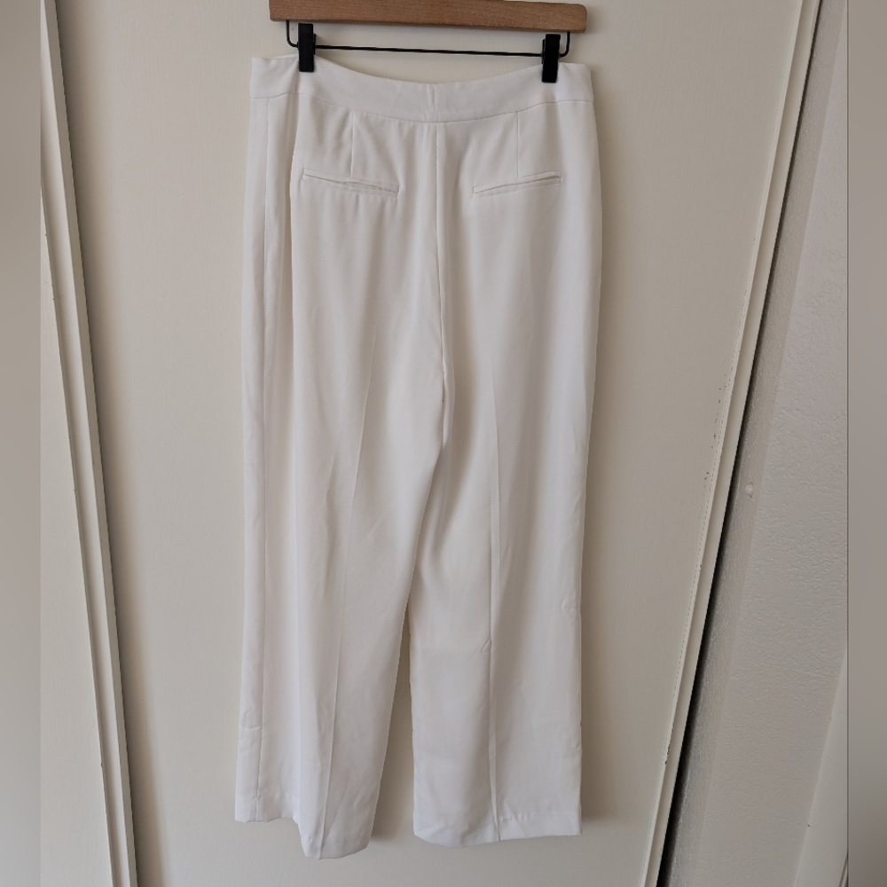 Preston & York Womens 10 White Trouser Pants Preppy Contemporary Minimalist - Picture 5 of 7